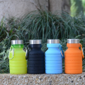 550ML Foldable Collapsible Telescopic Silicone Water Bottle Outdoor Water Cups Red.