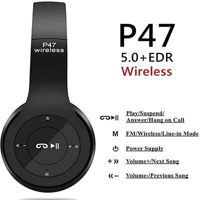 Wireless%20Bluetooth%20Headphone%20P47%20stereo%20earphone%20-%20Professional%20Quality%205.0%20+%20EDR%20-%20Image%203