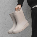 2024 New Rain Boots Fashion Mid-Barrel Men's Thick-soled Waterproof Shoes Non-slip Rain Boots Adult Fishing Takeaway Rubber Shoes.