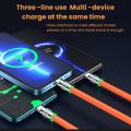 3 in 1 120W 6A Fast Charging Type C Cable Micro USB for iPhone Charging Cable for Samsung Huawei Xiaomi Phone Charger USB Cable.