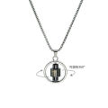 Lucky Titanium Steel Letters Rotatable Wheel Necklace for Men Stainless Steel Necklace Rotate Hip Hop Punk Pendant Necklace.