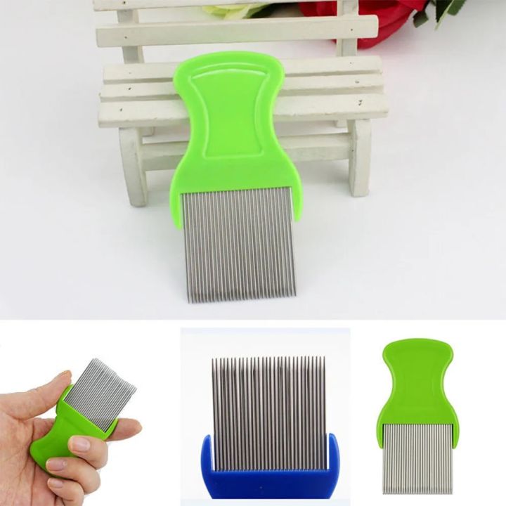 【Cathery Baby Store】Lice Comb Brushes Terminator Fine Dust Nit Free Removal Stainless Comb Health Brush Hair Shedding Supplies