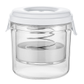 1 PCS Yogurt Strainer Maker Reusable Whey Separator Transparent & White Plastic+Stainless Steel for Sauce Fruit Juice Nut Mesh Strainer.