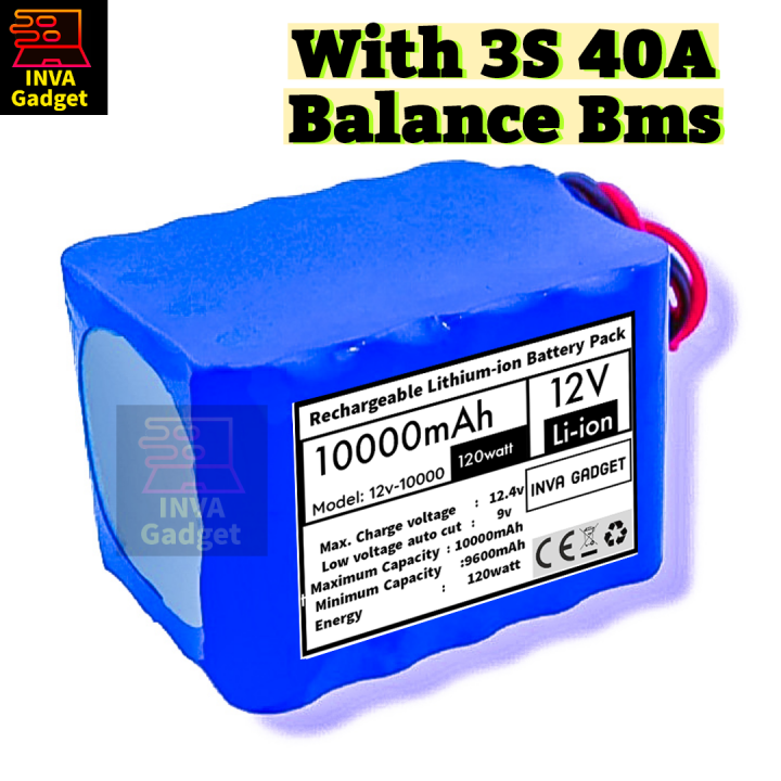 10,000mAh-12V Lithium-Ion Battery Pack