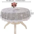 Waterproof Tablecloth-1 * round tablecloth-Light gray & white. 
