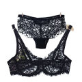 Ultra-Thin Bra with Steel Ring Lace Sexy Push up Big Breasts Small Non-Sponge Women's Underwear. 