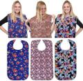 Waterproof oversized adult bag dining elderly bib all cotton drool towel double sided usable. 
