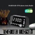 Portable DAB & FM Radio Digital Alarm Clock Dual USB Port Sleep Timer for Office Bedroom Mini Radio with 4-inch LED Display.