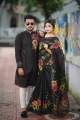 Stylish & fashionable New Matching best/Coupple Dress/For Men & Women / Saree & Panjabi/ (Combo Set)).