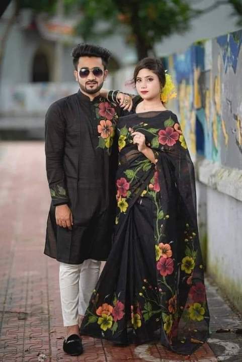 Stylish%20&%20fashionable%20New%20Matching%20best/Coupple%20Dress/For%20Men%20&%20Women%20/%20Saree%20&%20Panjabi/%20(Combo%20Set))%20-%20Image%202