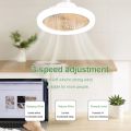 Intelligent Remote Control LED Fan Light E27 Screw Dimmable Bedroom Aromatherapy Lighting Fan Light - white.