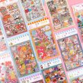 6 Sheets Cute Cartoon Series Waterproof PVC Stickers Transparent Kawaii Album Diary Journal Decorative Crafts Scrapbooking DIY Sticker Gift. 