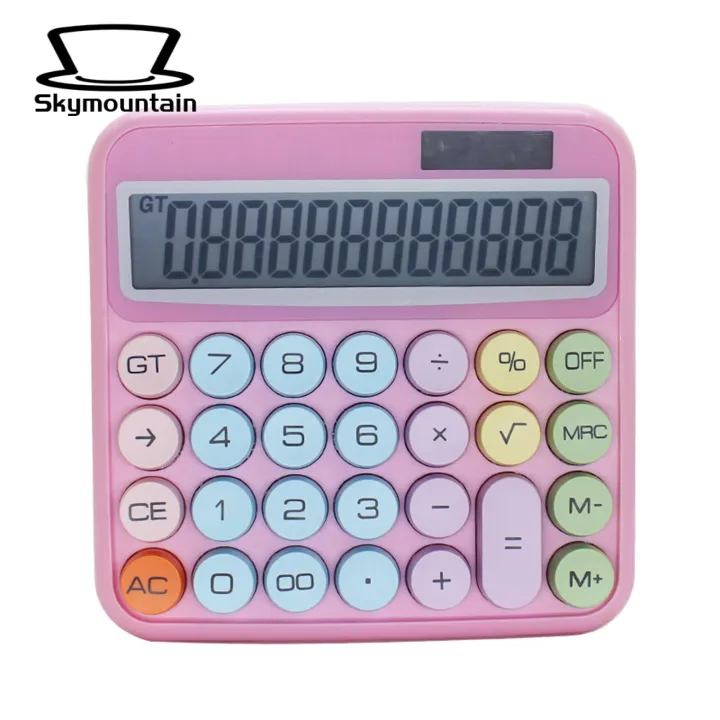 Large Button Calculator Large Display Solar-powered Calculator for Office Supplies 12-digit Desktop Calculator with Big Buttons Dual Power Source Easy-to-use Button Calculator