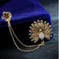 Peacock design Men Suit Brooch Wedding Men Suit Brooch. 