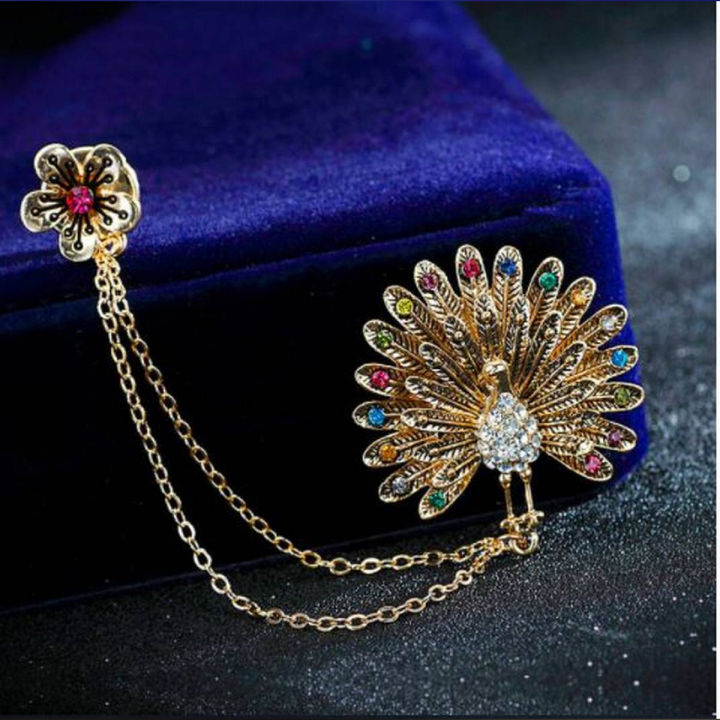 Peacock design Men Suit Brooch Wedding Men Suit Brooch