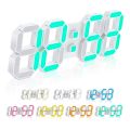 3D Digital Wall Clock LED Table Clock Time Alarm Temperature Date Sound Control Night Light With Remote Control Clock - Bix Super Shop. 