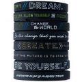 New Success Focus Believe Motivational Silicone Sports Bracelets Bangles Gift Fluorescent Rubber Fitness Wristband Bracelet.
