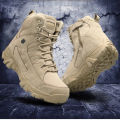 【selevn roind】 Men Boots Men Outdoor Cow Suede Ankle Boots Tactical Boots Work Safty Shoe for Men Casual Waterproof Hiking Shoe. 
