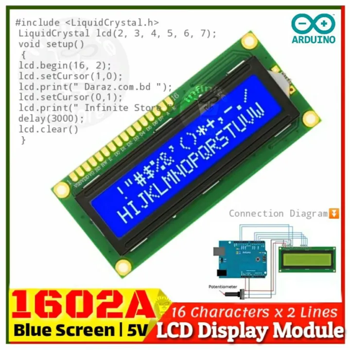 1602A LCD Display 16x2 Line use for Arduino Uno R3 Mega PIC AVR Development Board