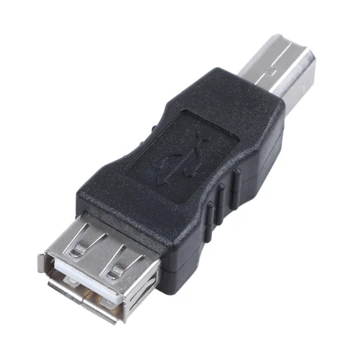 Usb Printer Adapter USB printer adapter type A female - type B male black silver tone ...