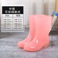 No Internal Net Quick-Drying Four Seasons Rain Boots Women Mid-High Tube Non-Slip Waterproof Shoes Wear-Resistant Rubber Boots Warm Rubber Shoes Women. 