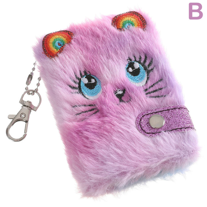 Cute Cartoon Plush Cat Small Hand Ledger Diary Book Girl Note Book Student Birthday Gift Notebook For Kids School Supplies Eatop