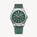 NAVIFORCE NF9200 Green PU Leather Analog Watch For Men - Silver & Green.