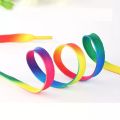 1 Pair Rainbow Colour Flat Shoelaces. 