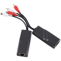 1 Pair Audio Network Cable Extender Twisted Pair Transmitter Gray Plastic+Metal 2-Way Audio Extender RJ45 to Extender. 