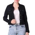 Black Color Winter Fashionable Denim Jacket for Women. 