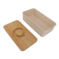 Butter Dish Minimalist Bread Box Sealed Design Large Capacity Modern Prevent Deformation with Wooden Lid for Kitchen. 