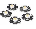 1 W LED SMD Chip 3V 3.7V Metal Plate Heat Sink Aluminum Base 20mm PCB DIY LED Light Bulbs  WHITE Color  5 Ps. 