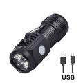 Mini Three-Eyed flashlight super power flashlight portable magnetic resonance led rechargeable torch for home. 
