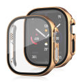 For Apple Watch Ultra 49mm Electroplating Case-Apple Watch 49mm Electroplating Bumper Case + Screen Protector-Electroplating Plastic Shockproof PC Protective With Glass Case For Apple Watch.