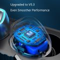 【FUPANG】M45 TWS wireless 5.3 headphone led RGB ambient headset control sports music gaming earbuds microphone. 