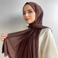 Ramadan Jersey Cotton Hijab Scarf for Muslim Women - 60x170cm Stretchy Shawl.