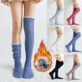 Long Fuzzy socks Warm Uniform White Over knee socks High Solid Thigh-high socks for Winter Home Casual Women Comfort. 