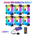 COOLMOON 120mm Chassis RGB Cooling Fan Computer Small 6PIN Adjustable Silent RGB PC Case Heatsink Cooler Fan Radiator DC 12V. 