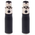 2X XLR Mini 3 Pin Male to 4 Pin Female Audio Adapter Plug Connector Hi-Fi Signal Converter Adapter for Mic Speaker. 