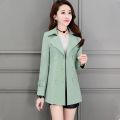 New Double-ed Spring Autumn Jacket Women's Fashion Belt Slim Thin Short Outerwear Elegant Female Plus Size Coat 140. 