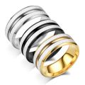 New Titanium Steel Two-color Men's Brushed Anti-scratch Brushed Fashion Ring Couple Ornament. 