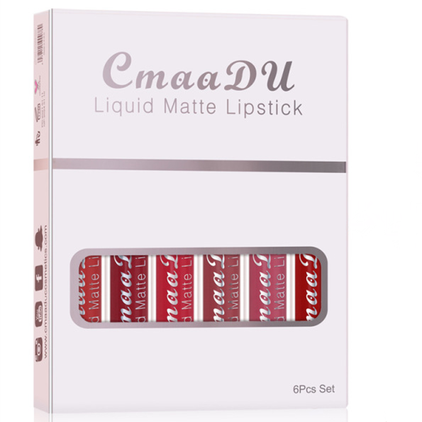 CmaaDu%206pcs/set%20Matte%20Velvet%20Non-Stick%20Cup%20Waterproof%20Not%20Easy%20To%20Swap%20Makeup%20Lipstick%20Long%20Lasting%20Lip%20Gloss%20Set%20-%20Lipstick%20-%20Lipstick%20Set%20-%20Image%204