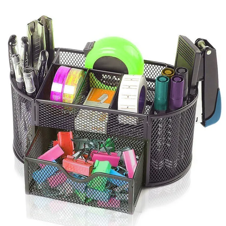 Desk%20Organizer%20Mesh%20Desktop%20Office%20Supplies%20Multi-functional%20Caddy%20Pen%20Holder%20Stationery%20with%208%20Compartments%20and%201%20Drawer%20for%20Office,%20Home,%20School,%20Classroom%20by%20Pipishell%20-%20Image%208