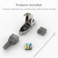 Linkwylan CAT6A CAT7 RJ45 Modular Ethernet Cable Plug Shielded Connector Field Termination Reusable Shielded STP for 22-26AWG. 