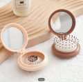 2-In-1 Folding Mini Hair Brush With Makeup Mirror Travel Pocket Hair Brush With Mirror For Women/Girls.