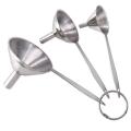3 in 1 Funnels for Filling Bottles Stainless Steel Small Kitchen Funnel Set for Transferring Essential Oils Liquid - Silver. 