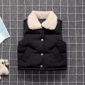 Fashion Winter Kids Baby Cotton Vest Jacket Autumn Solid Color Pocket Waistcoats Boy Baby Kids Sleeveless Coats Child Outerwear. 