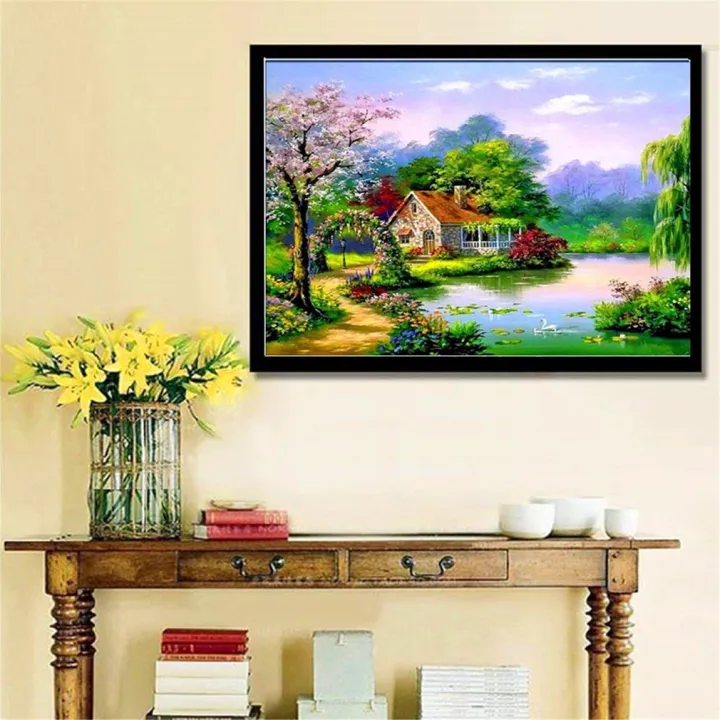 Handmade%20Scenery%20Pattern%20Painting%20Rhinestone%20Painting%20Wall%20Decoration%20m537%20-%20Image%203