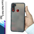 For Xiaomi Redmi Note 8 - Luxurious Smoky Matte Case Shockproof Contrast Color Hit Button Hard Silicone Transparent Mobile Back Cover.