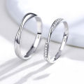 1Pair Couple Ring Crystal Diamond Wedding Engagement Jewelry Adjustable Rings WANNA.